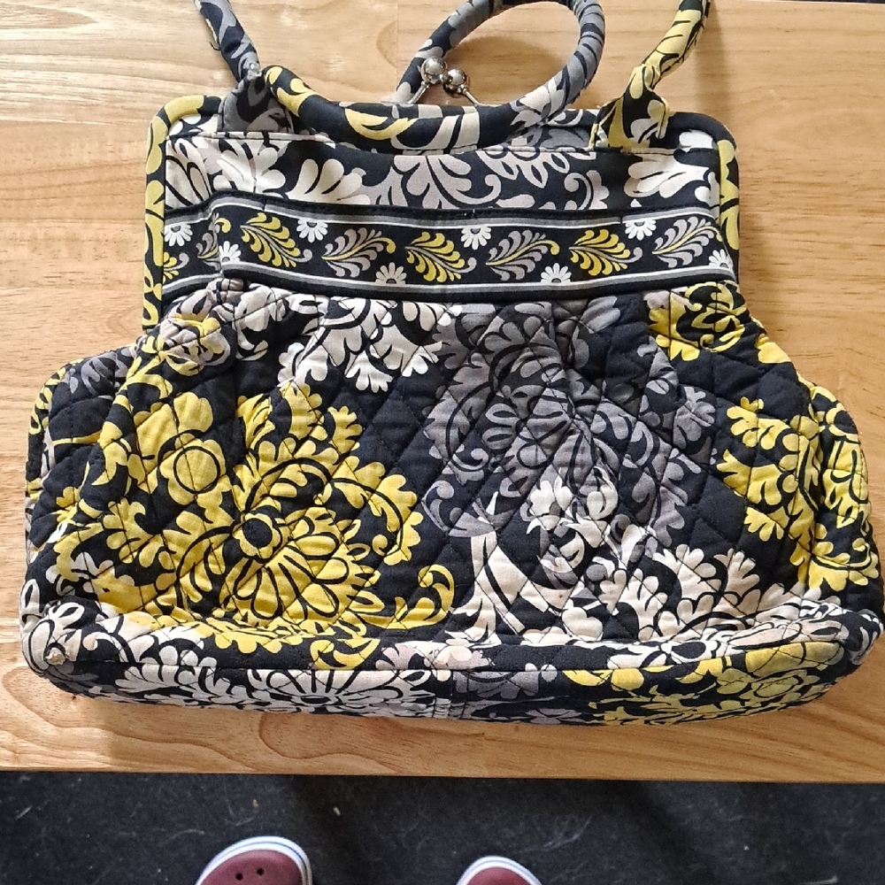 Vera Bradley Quilted Women's Hand Bag - Black, Yellow, Gray